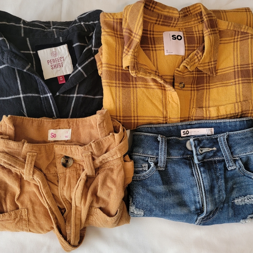 SO Shirts & Shorts Bundle (2 TOPS & 2 SHORTS FOR $15)